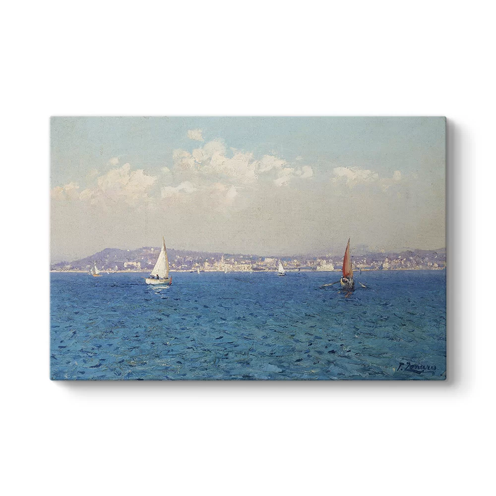 Fausto Zonaro - Fransız Rivierası Tablosu - Model 1